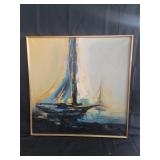 Mid-century signed oil painting on canvas