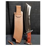 United Hibben IV signed knife, with sheath, b