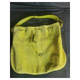Green leather purse marked coach 15" x 16"