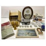 Box of vintage home goods