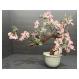 Vintage Chinese jade quarts stone glass bonsai