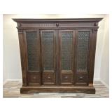 Antique Italian made bookcase wood & glass four