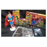 Collection of jurassic park, super hero  items