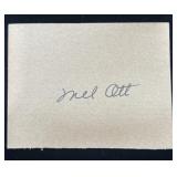 Mel Ott autographed cut