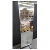 Chrome framed mirror on wheels