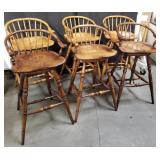 Group of 6 swivel barstool chairs