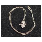 Jewelry: sterling silver necklace,