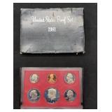 1981 US Mint Proof set coins in original box