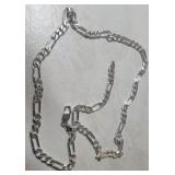 Silver necklace, marked 925, 26"l.