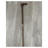 Wood hand carved cane