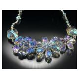 Beaded crystal flower necklace