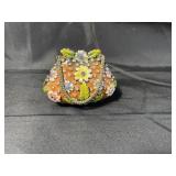 Rucinni Floral metal clutch purse figurine