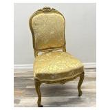 Antique Louis XV French style wood gilt chair on
