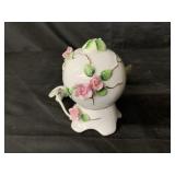 Vintage porcelain bisque flower light 4 1/2"h.