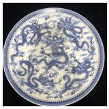 Vintage Asian hand painted dragon plate