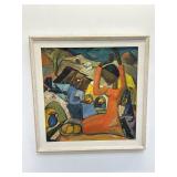 Vintage 1968 signed Rotello Barro painting on