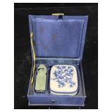 Asian green stone stamp in box