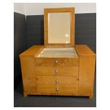 Fine wooden jewelry box with velvet inner