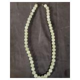 Jade necklace w/silver clasp 27" PB