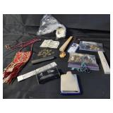 Box of Miscellaneous, foreign currency, glasses