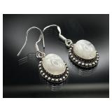 Sterling silver opal earrings, 5.13g
