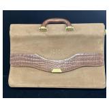 Leather and suede briefcase