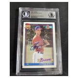 Chipper Jones Autographed Card 333 Graded Beckett