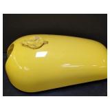 Yellow motorcycle gas tank