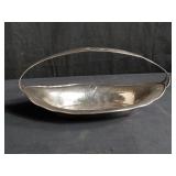 Sterling silver dish with handle, 12" long