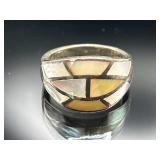 Vintage sterling silver mother of pearl inlay