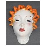 Vintage  handmade sausage curl wall mask ,