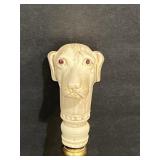 Vintage brass letter opener with dog head