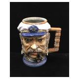 Vintage hand painted ceramic face mug