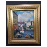 Framed oil on canvas