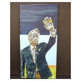 Vin Scully painting signed on the verso