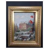 Framed oil on canvas