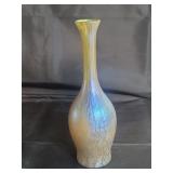 Tiffany style art glass vase 10" x 3"