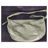 The Sac leather green handbag w/ tigers eye stones