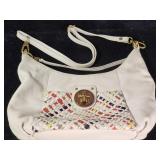 Elliot Lucca leather handbag multi color 14"w x