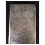 Vintage Aisian dragon Sterling silver cigarette