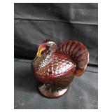 Vintage LE Smith turkey covered dish ruby red 7
