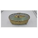 Small glass top gold jewelry