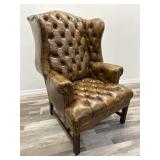 Vintage Schafer Bros chesterfield tufted leather