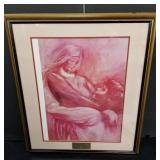 Signed print with  A plaque saying  to Vin &