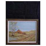 W. G. Wicknick oil/board landscape with barn,