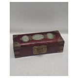 Vintage Chinese jewelry box 10"w x 4"d x 3"h