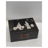 Asian wood handpainted with mother of pearl