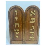Vintage Judaica  wooden Torah ark head piece The