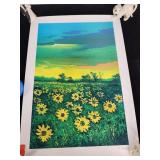 David Najar Sunflowers At Dusk Seriolithograph
