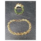 1/20 12K gold fill bracelet and broach